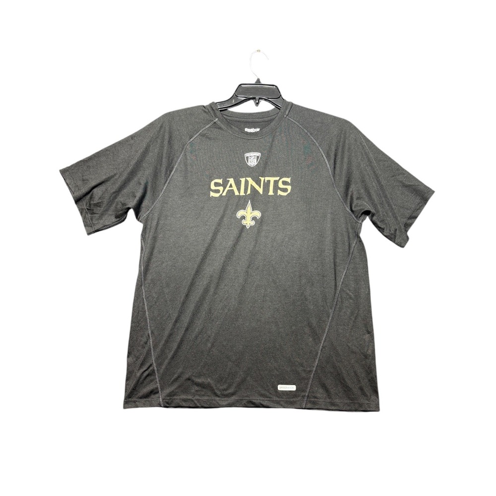 Reebok NFL New Orleans Saints Shirt Mens Medium Black Speedwick Performance Tee